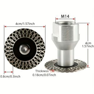 FLYING 1Pcs 40mm Diamond Saw Blade M14 Thread Removable Flange Turbo Cutting Disc Wet Use Ceramic Porcelain Saw Disc for Granite Marble Concrete Ceramic