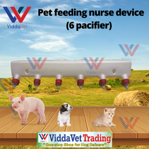 Milk Dispenser w/ 6 Pacifiers for Piglets feeding bottle nursing device 6 pacifier Pig sheep bottle Piglet and lamb