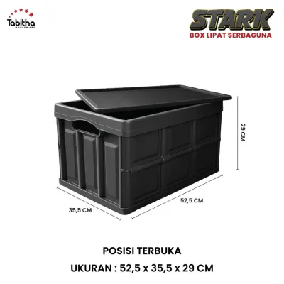 Container Box Lipat 45 Liter Kotak Panyimpanan serbaguna Hitam Kuat dan kokoh KB 50