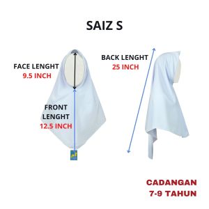🔸PT001 - TUDUNG SEKOLAH JENAMA PRESIDENT - TUDUNG ECO SILK ( KOSHIBO 2 LAPIS ) PUTIH NILA