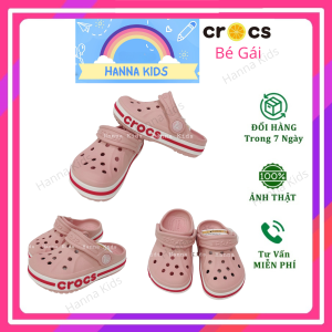 [TẶNG 12 STICKER] - Dép sục Cross Baya cho bé gái trẻ em Cros màu Hồng HannaKids giày xục Croc Clog Kid quai ngang nam nữ xuất khẩu tặng Sticker - Thế Giới Cross