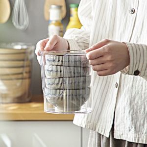 MyElement Dinnerware Bowl Plate Holder Plastic Dish Storage Display Shelf Tableware Rack Kitchen Organizer