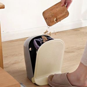 Plastic Step Trash Can With Lid Odor Protection Foot Pedal Waste Bin Gabage Container For Home Kitchen Office