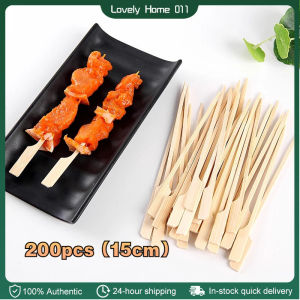 Wholesale 200pcs(15cm) Bamboo Skewers Bbq Stick with Handle Disposable BBQ Bamboo Sticks