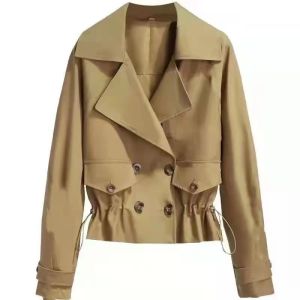 Short jacket women loose fashion women trench coat fall high waist fall short jacket trench coat