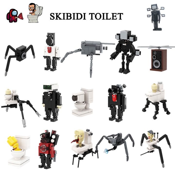 Skibidi Toilet Lego Simulator Building Blocks Educational Puzzle Fun Toy  for Game Fan The Audio Man and Camera Man Bricks