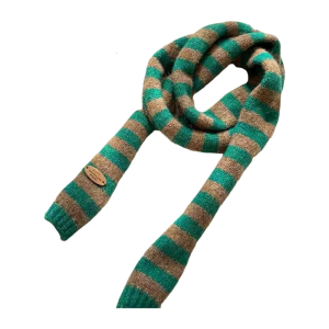 Textured Striped Scarf Comfortable Knit Fabric Neckerchief Stylish Slim Fit Accessory For Casual or Formal Daily