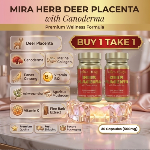 [BUY 1 TAKE 1] HW - 2 bottles MiraHerb Deer Placenta with Ganoderma Boost your Beauty and Health Immune System and Cellular Damage
