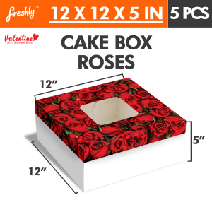 Valentine Cake Box - 10 x 10 x 5 & 12 x12 x 5  (5 pcs/pack)