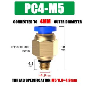 WAPKTY Brass Pneumatic Fitting PC 4 6 8 10 12MM Multi Size Air Connector High Quality Pneumatic Connector Pneumatic Systems