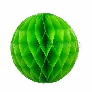 Pattaya โคม พู่ แขวน กระดาษรังผึ้ง ปอมปอม 25cm party supplies