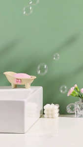 Practical Soap Dish Cartoon Bathtub Soap Box Durable ABS Material Utilize Storage Space in Bathroom and Toilet
