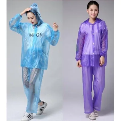 1 BỘ QUẦN + ÁO ĐI MƯA MÀU TRONG Y HÌNH/ BỘ MƯA- 1 BỘ RẺ