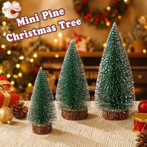 Mini Lighted Christmas Tree Tabletop Pine Needle Ornament Desktop Home Decor Gift Holiday Xmas