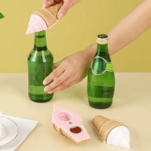 ZENGD Portable Ice Cream Shape Bottle Opener Cute Plastic ic Bottle Opener Creative Non-slip Beverage Opener Camping