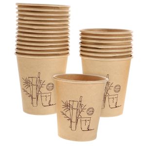 50/100PCS Thickened Heat-Resistant Disposable Paper Cups Eco-Friendly Bamboo Fiber for Drinking
