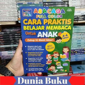 Buku Abacaga Cara Praktis Belajar Membaca Untuk Anak 4 - 6 Tahun FULL COLOUR