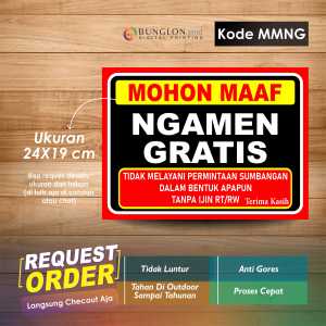 STIKER MOHON MAAF NGAMEN GRATIS +LAMINASI KODE MMNG HITAM