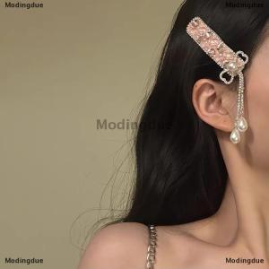 [COD] Modingdue Inlaid Rhinestone Bow Tassel Hair Clip For Women Temperament Sweet Hairpin High-end Side Bangs Clip Fashion Hair Accessories
