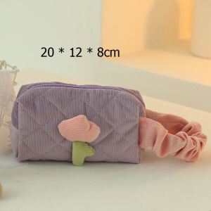 Túi Đựng Mỹ Phẩm Hoa Tulip Màu Pastel Xinh Xắn Túi Makeup Cầm Tay Có Quai Xách Đựng Đồ Đi Du Lịch