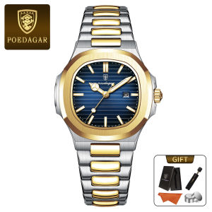 POEDAGAR Genuine Ladies Watch Stainless Steel Strap Luminous Calendar Waterproof 789