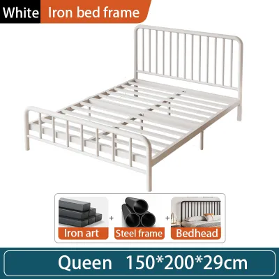 TableTrove Queen Metal Bed Frame-Heavy Duty-Anti-Rust Katil Besi for Hostel/Home Durable Dewasa for Terrace House Premium Iron铁艺床