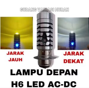 Promo Lampu Depan H6 Luminos Laser Gun 2 Warna Senja Biru AC DC Universal Vario Beat Supra Mio Astrea Satria DLL