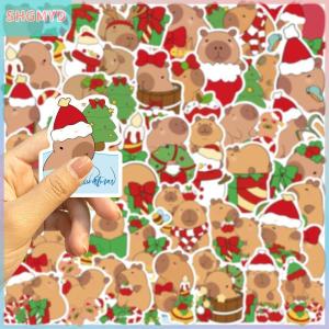 【SHGMYD】 สติกเกอร์คาปปบาร่าคริสต์มาสน่ารัก50ชิ้นเครื่องเขียนแบบทำมือเครื่องเขียนสำหรับกีตาร์โทรศัพท์สมุดจดที่สร้างสรรค์รูปลอกของเล่นสำหรับเด็กของขวัญ