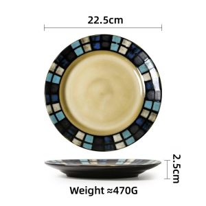 OMK Japanese Style Ceramic Dinner Plate