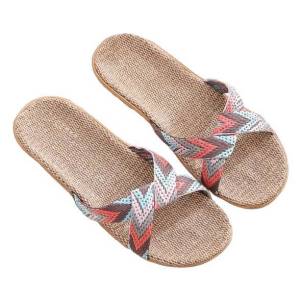 Dép Cói Thổ Cẩm TRAZ Quai Chéo Cách Điệu