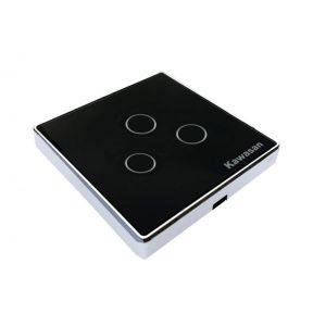 CÔNG TẮC WIFI ÂM TƯỜNG VUÔNG CT-WIFI-BV (KÍNH ĐEN VIỀN MẠ BẠC)