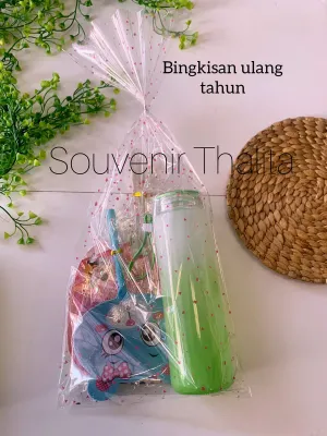 PAKET BINGKISAN SOUVENIR ULANG TAHUN / SOUVENIR ULTAH ANAK BOTOL MINUM /KIPAS KARAKTER/KIPAS PULPEN