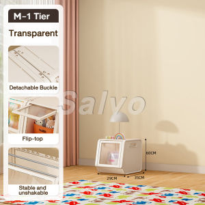 SALVO Stackable Plastic Storage Box Large Capacity Flip Top Storage Box Multifunction Home Organizer For Toys
