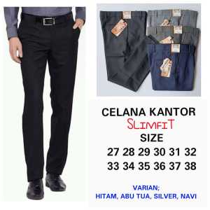 PROMO CELANA KANTOR PRIA SLIMFIT bahan dasar kain woll size 27-38