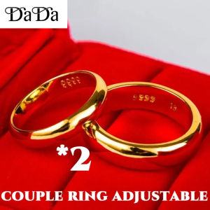 Cincin pasangan emas bangkok original cop 916 mens and womens glossy couple models opening adjustable wedding jewelry 情侣礼物