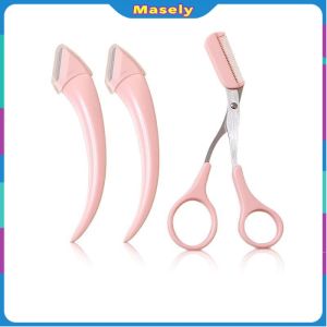 Masely Eyebrow Razor Set Eyebrow Shaver For Women Men Eyebrow Scissors With Comb Brow Trimmer Scraper