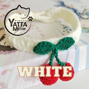 LOVELY Kolar Kucing Ceri Braided Yarn Cherry Cat Pet Collar 20-50CM 纯手工宠物毛线无声樱桃脖圈颈圈