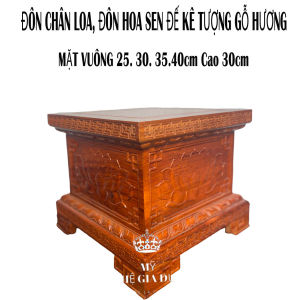 Đế kê tượng kê loa hoa sen đôn để đồ gỗ hương 3 kích thước