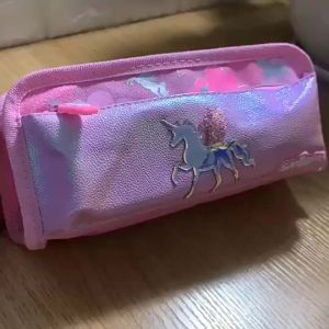 New Smiggle Double-layer pencil case blue GAMEOVER Multifunctional storage pencil case student stationery unicorn