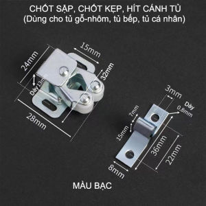Combo bộ 04 chốt kẹp cánh tủ bằng sắt mạ chống gỉ có nhiều màu cho khách lựa chọn