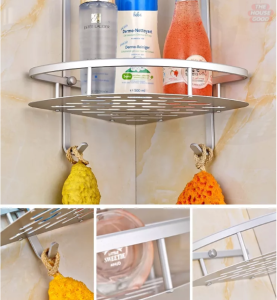 ชั้นเข้ามุมอลูมิเนียม 1 ชั้น 2 ชั้น ชั้นเข้ามุมในห้องน้ํา ชั้นวางของติดผนัง ไม่ต้องเจาะผนัง รุ่น TK-143