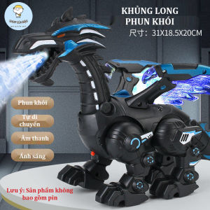 [HCM] Robot khủng long phun khói đồ chơi khủng long phun khói có đèn âm thanh làm quà tặng cho bé