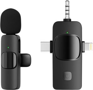 COD TaffSTUDIO 3in1 Mic Microphone Clip On Wireless UHF Konten Creator Jepit IOS/Type C/3.5mm - K15