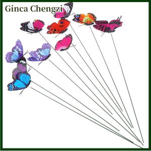 Ginca zhuying 10 Cái Bướm Sân Vườn Planter Đầy Màu Sắc Trang Trí Ngoài Trời Hoa Chậu Trang Trí