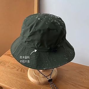 Men Women Outdoor Quick Dry Foldable Bucket Hat Waterproof Sun Protection Visor Hat With Wind String