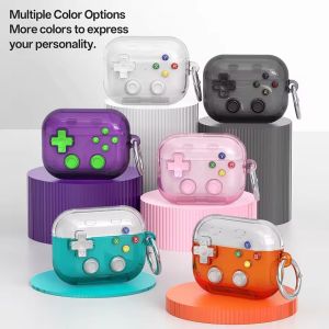 Hard Shell Game Console Design for AirPods 5 4 Earphone Case Cover with Secure Lock Clip Protective Cover