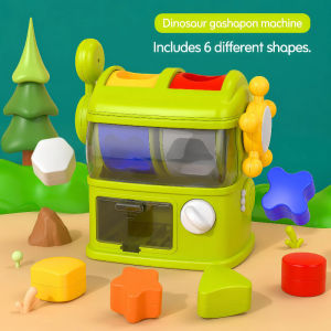 NIKO Dinosaur Shape Sorting Machine Toy 6 Shapes Montessori Matching Game for Toddlers Kids Early Learning Gift