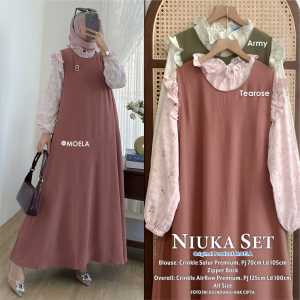 Pakaian wanita muslim kekinian Moela Niuka Set Best seller premium