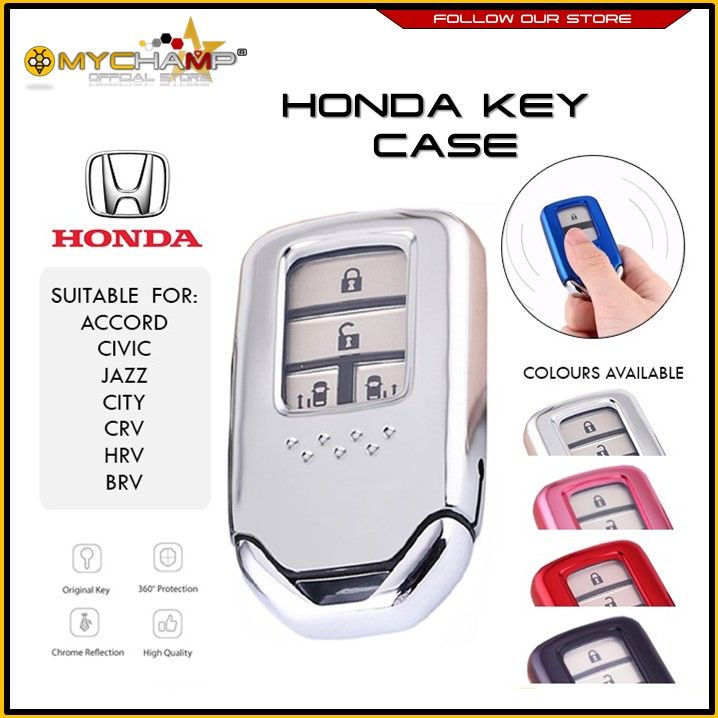 Cover Per Chiave Auto Ontto In TPU Per Honda Civic, CR-V, HR-V, Accord, Jazz – Protezione Antigraffio Con Portachiavi, 3 Tasti, Nero