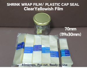100pcs Shrink Wrap Plastic Packaging Shrinkable Plastic Wrap Film for 70mm Glass/ Plastic Bottle
